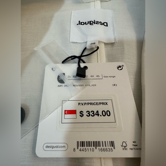 Desigual Hybrid Denim Blazer – Off-White Linen-Cotton Blend (Size 38 / NWT) - Picture 8 of 16